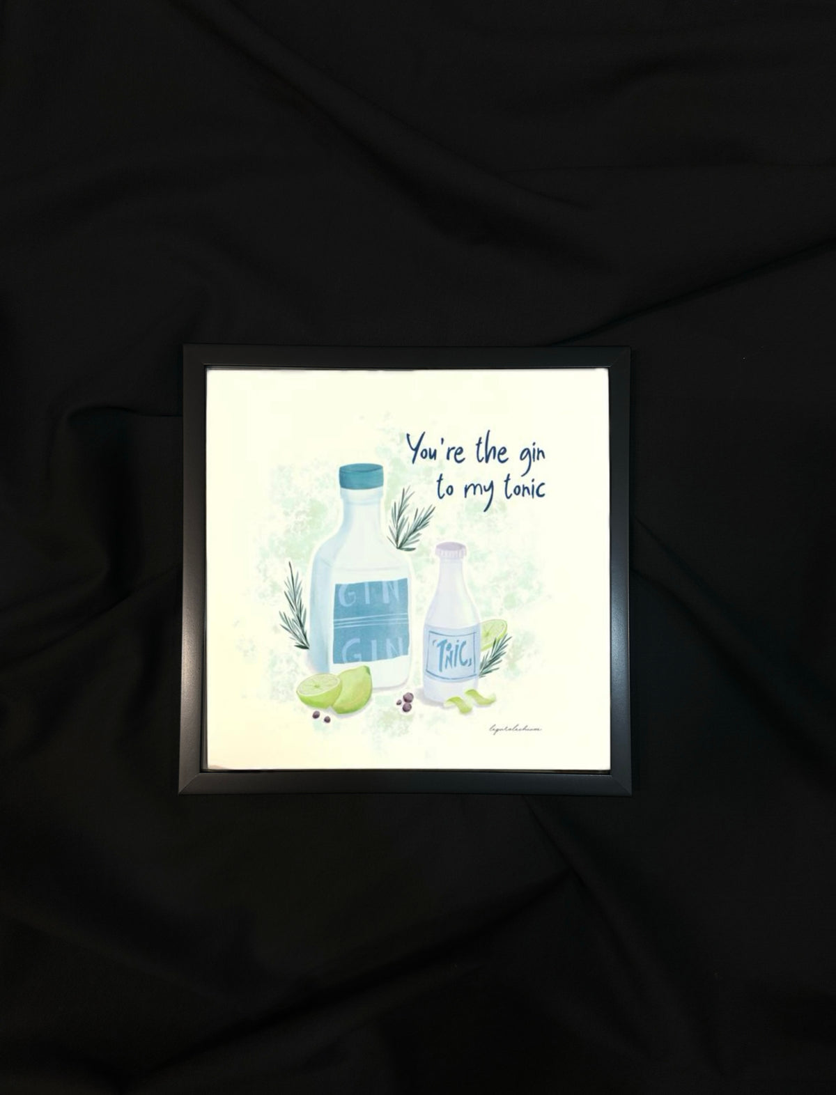 GIN TO TONIC - 20x20cm con cornice