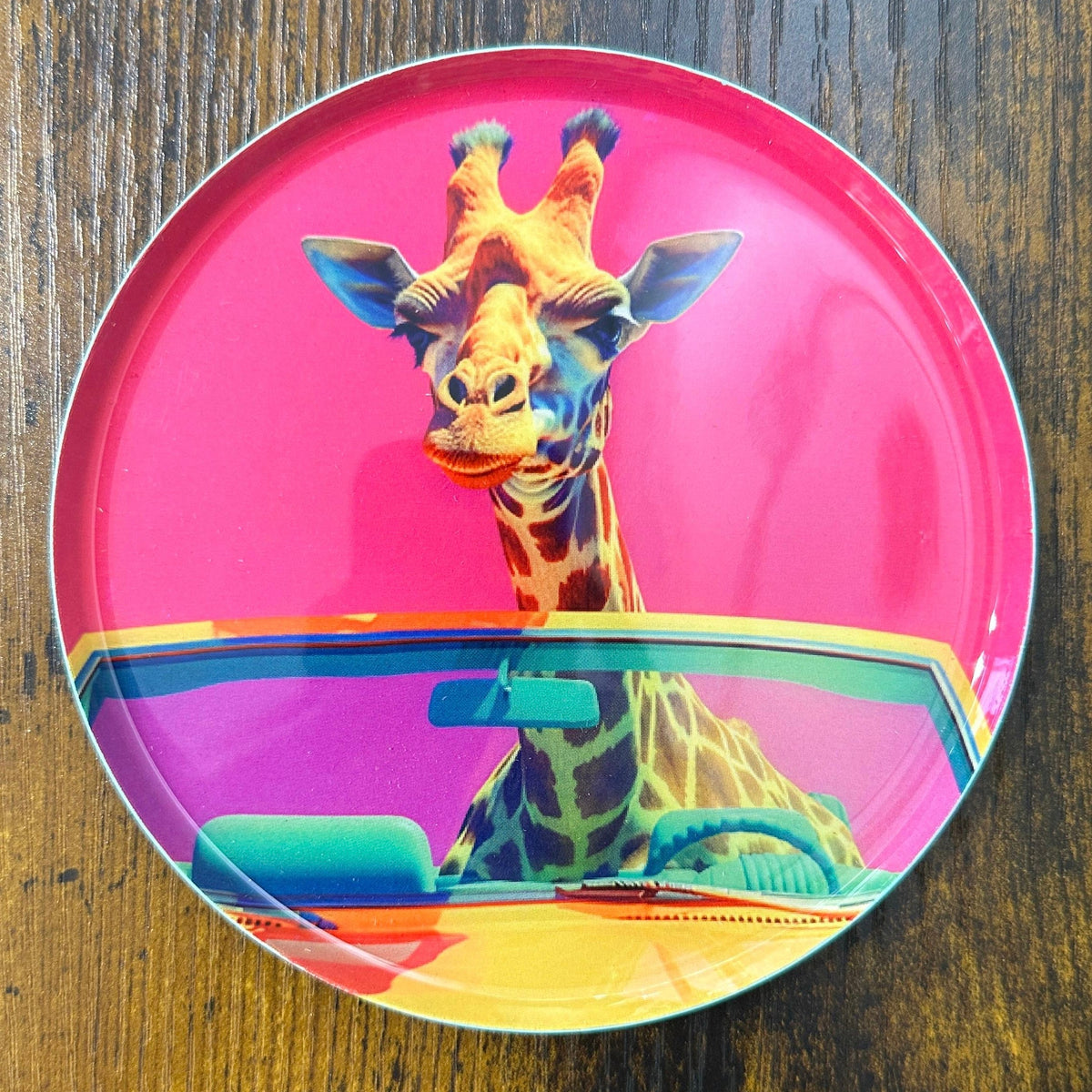 Piattino in metallo - giraffa