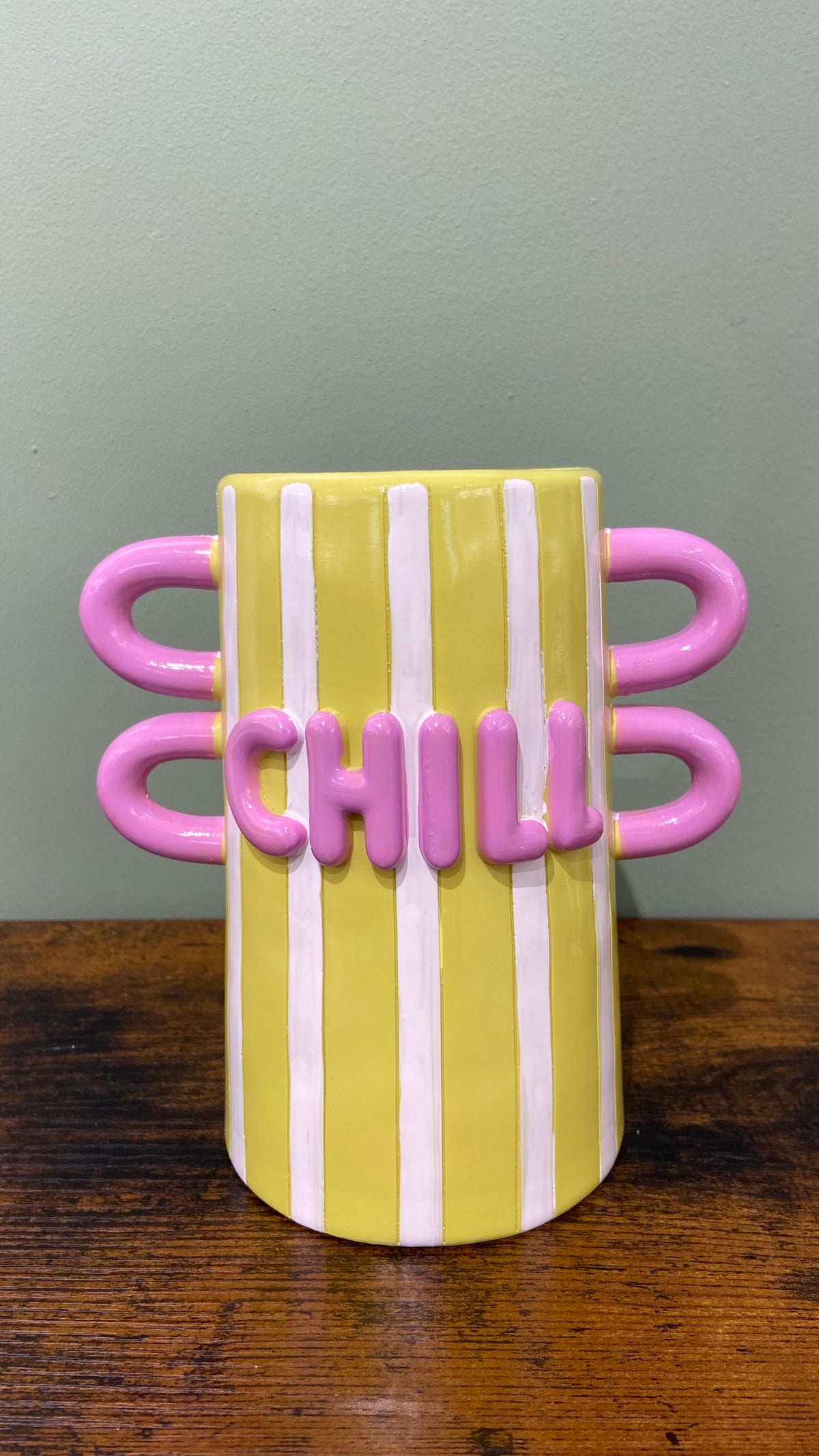 Vaso in resina - “chill” - giallo/rosa