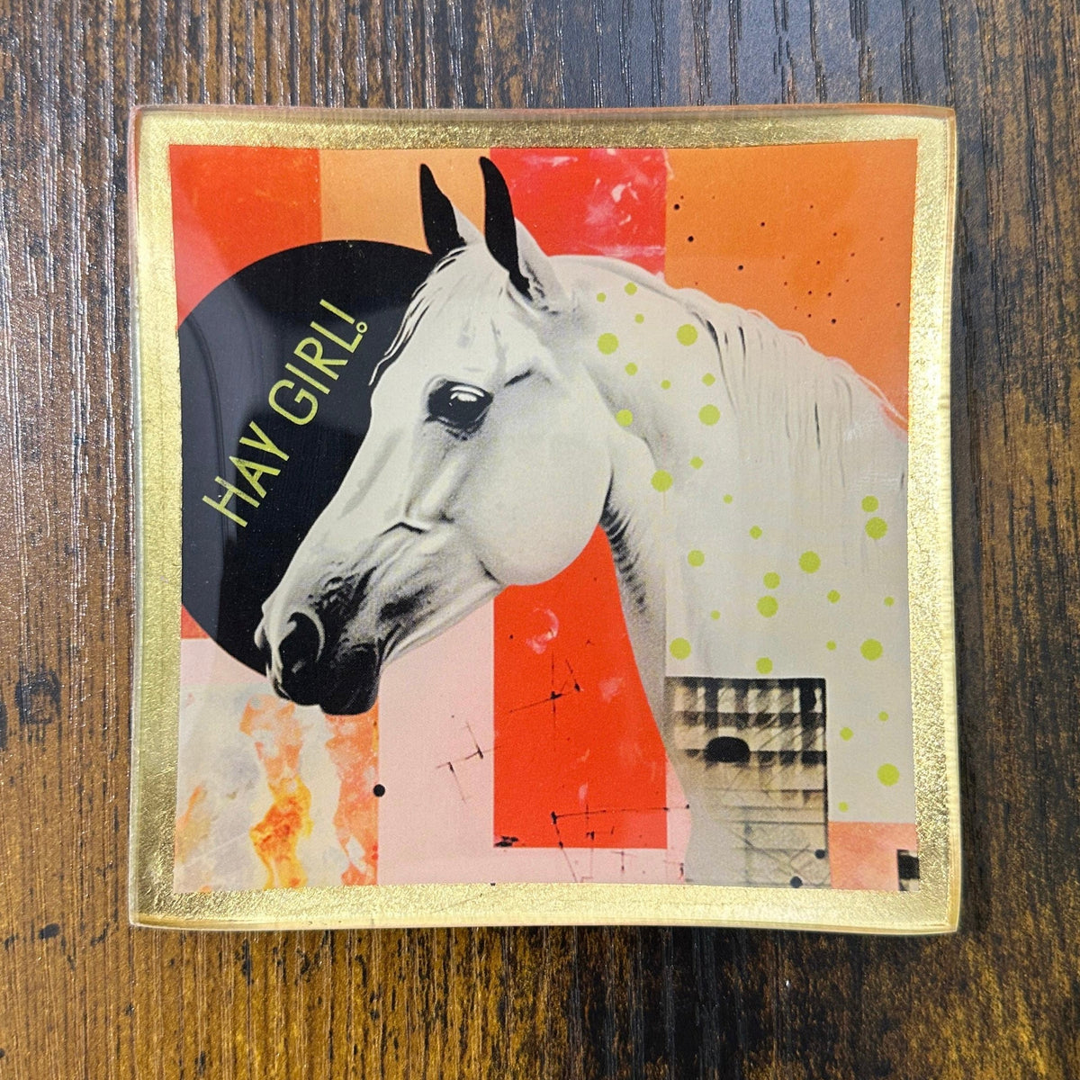 Piattino in vetro - Hay girl