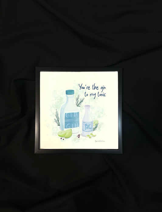 GIN TO TONIC - 20x20cm con cornice