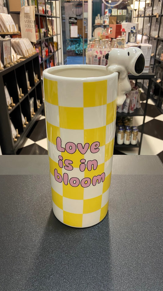 VASO SNOOPY - Love is in bloom - giallo
