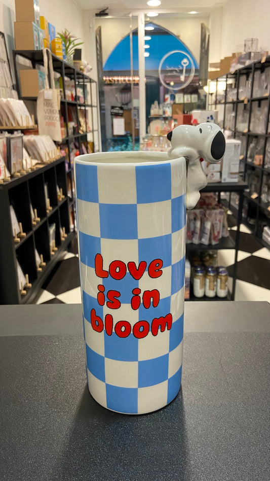 VASO SNOOPY - Love is in bloom - azzurro