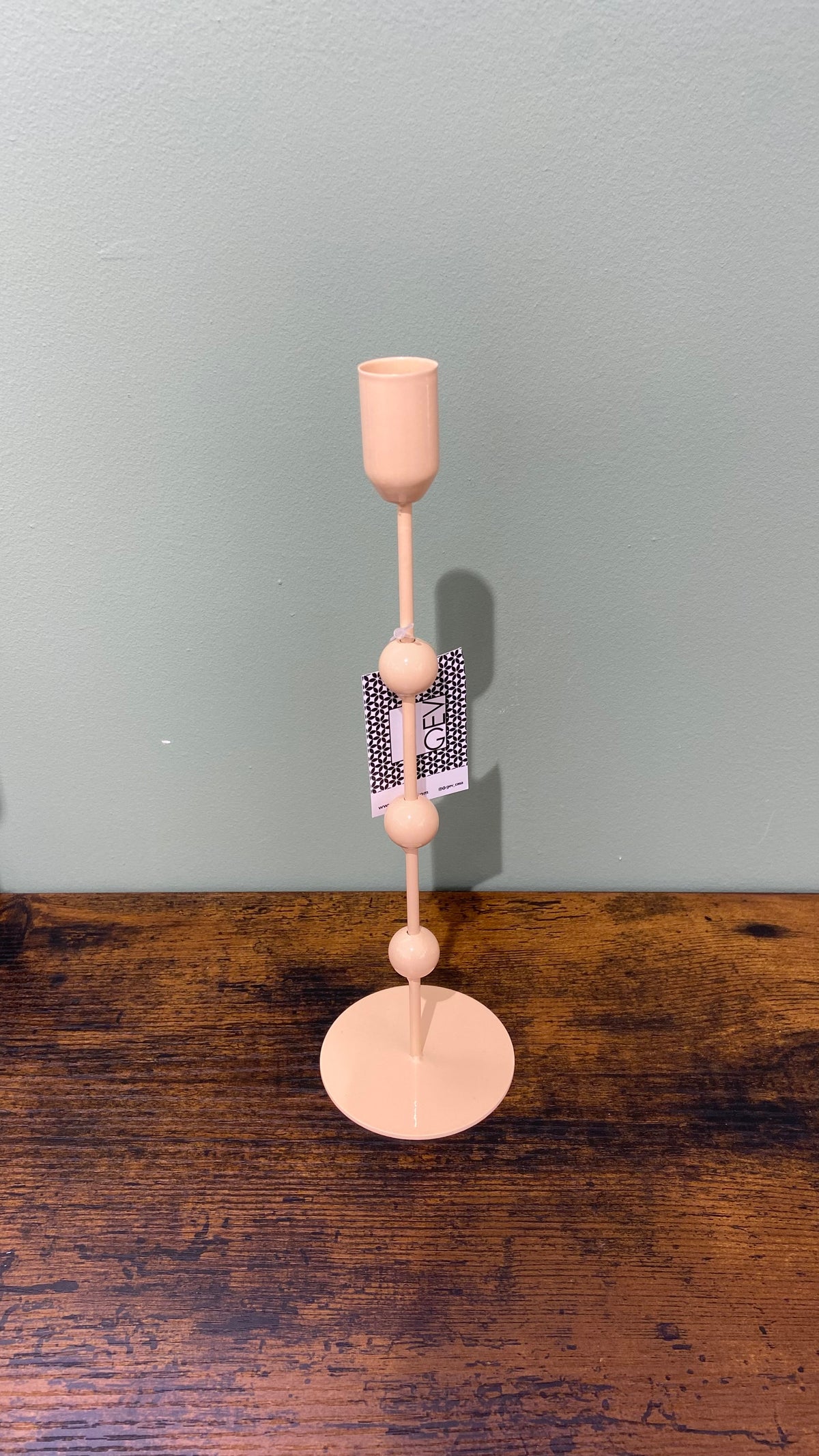 Candelabro in metallo - rosa salmone