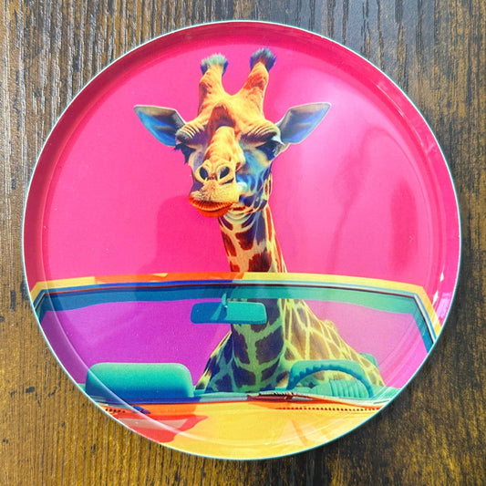 Piattino in metallo - giraffa