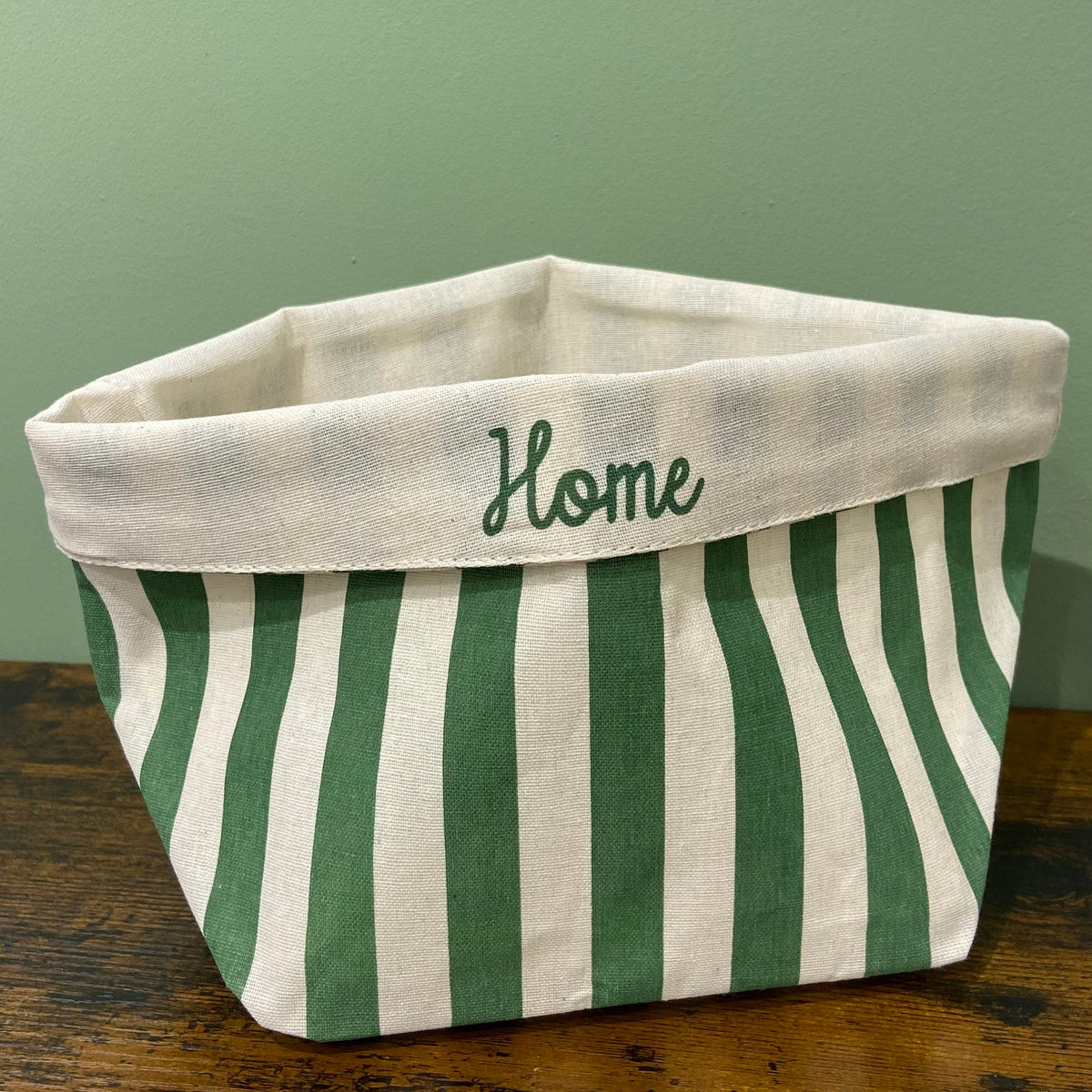 Cesta porta pane in tessuto - verde