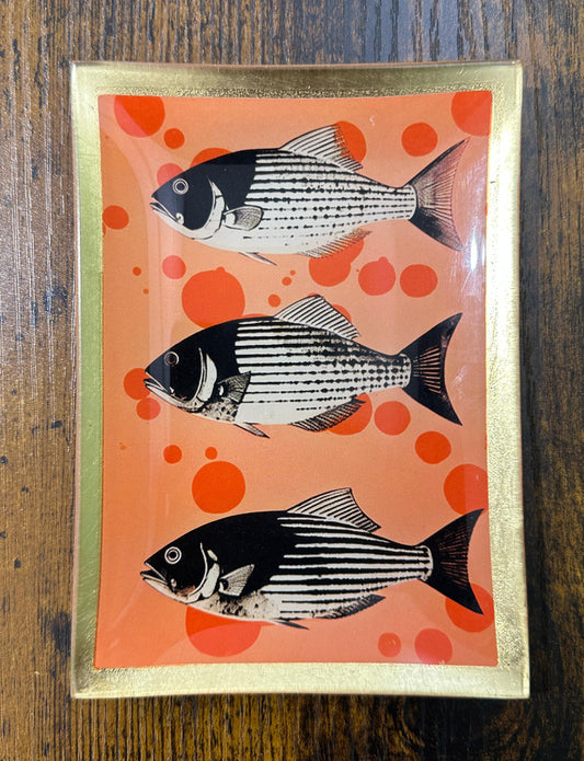 Piattino in vetro - Pesci