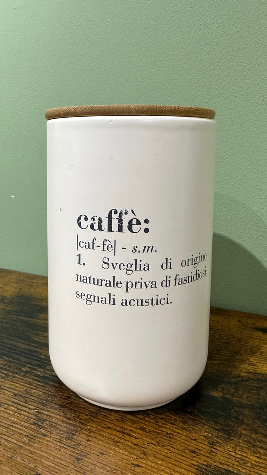 Barattolo caffè - scritte