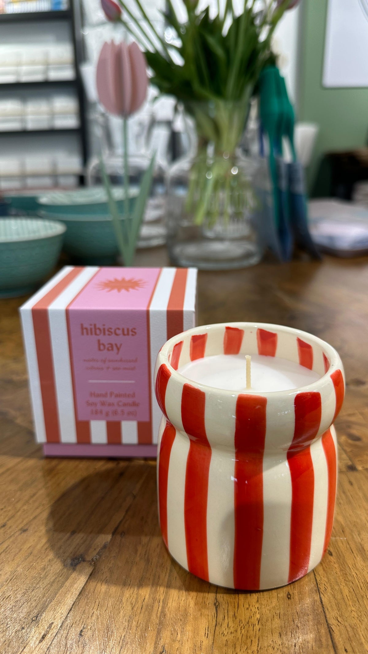 Candela in ceramica - hibiscus bay